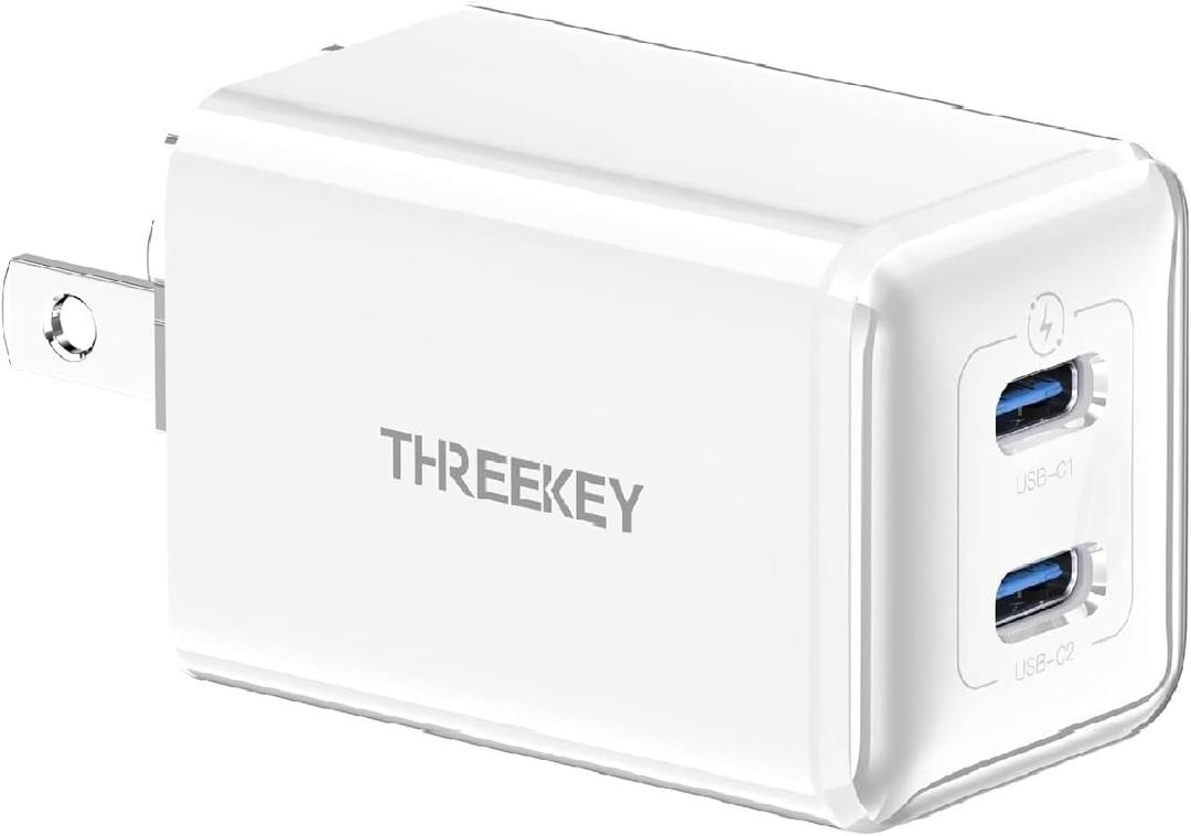 THREEKEY 35W USB C Wall Charger, Dual USB Port Block,Type C Charger Fast Charging Power Adapter Compatible with iPhone 16/15/14/13/12/11/X,Samsung Series,Moto,iPad,MacBook, White