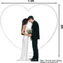 8ft(2.4M) Heart Shaped White Metal Balloon Arch Stand Frame Display KitLove Balloon Arch Frame for Proposal, Wedding, Valentines Day, Bridal, Birthday Party Decorations