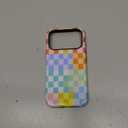 Compatible with iPhone 17 Pro Max Case6.9" with Cute Colorful Checkered Pattern, Shockproof Slim TPU and Hard PC Protective Phone Case for Women Girl Men - Colorful 4