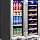 24 Inch Dual Zone Wine and Beverage Refrigerator Cooler Under Counter, 24" - 88 Can & 20 Bottle - 4.7 cu.ft