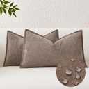 Kevin Textile Waterproof Decorative Pillow Covers Taupe 12x20 Inch Pack of 2 Soft Boucle Textured Lumbars Cushions Elegant Accent Pillows for Couch Sofa Chair Bed Home Decor Indoor Outdoor