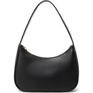 Shoulder Bags for Women, Cute Hobo Tote Handbag Mini Clutch Purse with Zipper Closure (Large, Black)