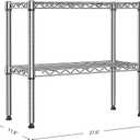 IZEUK 2 Tier Adjustable Metal Storage Shelving Unit, Heavy Duty Wire Rack Organizer for Kitchen, Living Room or Office, 220 lbs Capacity, 27.6 W x 11.8 D x 23.4 H, Chrome