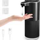 GuDoQi Automatic Touchless Liquid Soap Dispenser, 4-Level Adjustable Foam, USB Rechargeable Hand Soap Dispenser for Bathroom, Kitchen Countertops, 12.2oz/360mL, Black