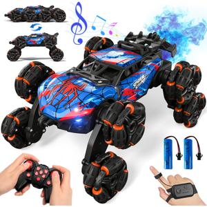 Sunrad 8WD Gesture Sensing RC Stunt Car with Spray & Light & Music for Kids Age 6-8-13, Spider Hand Remote Control Car 2.4Ghz Double-Sided Climbing Drift RC Car Toys Birthday Gift for Boys