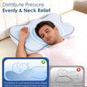 Cervical Pillow for Neck and Shoulder, Ergonomic Side Sleeper Pillow for Pain Relief, Cooling Memory Foam Pillows for Sleeping, Contour Pillow Orthopedic Bed Pillow for Back Stomach Sleepers (Blue)