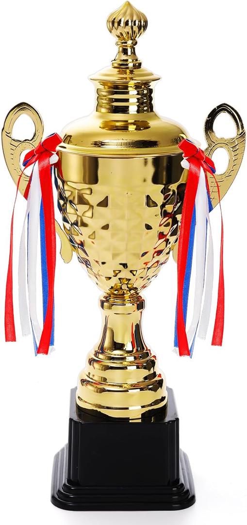 Fasmov Large Trophy Cup, Gold Trophy Award Cup for Sports, Tournaments, Competitions, 1st Place Award, Ceremony Celebration Party Gift, 14.5 inches