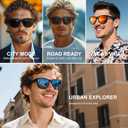 Polarized Sunglasses for Men and Women - Classic Fashion Sun Glasses Lightweight Shades for Driving Fishing Golf (A2 Black/Ice Blue Mirrored/White Mirrored)