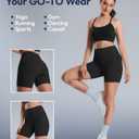 Nirlon NirLUX Yoga Shorts for Women - Soft Womens Workout Leggings for Gym & Yoga - Womens Biker Shorts with Pockets (Black)