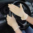 Lovful Summer Women Screentouch Gloves Sun Uv Protection Driving Gloves (Khaki)