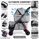 Cat Strollers for 2 Cats, Double Dog Stroller, Pet Stroller (Light Grey)