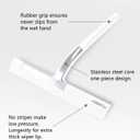 Shower Squeegee with Silicone Hook, 11" Inch Width All Purpose Squeegee Wiper for Shower Glass Doors Bathroom Mirror Tiles Car Window Cleaner Tool - White