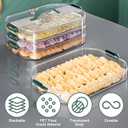 Food Storage Containers with Lids, Plastic Cookie Storage Containers Airtight, 4-Layer Stackable Food Containers Dumpling Storage Box Cookie Carrier, Green