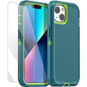 AICase for iPhone 13/iPhone 14 Case(6.1") with Glass Screen Protector,Heavy Duty Drop Protection Full Body Rugged Shockproof/Dust Proof Military Protective Tough Durable for iPhone 13/14 6.1"_7