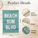 NQDWX Beach Bum Blvd Hanging Flag - Coastal Retro Wall Decor, 12x17 Inch Vintage Surf Style Banner, Beach House Sign, Gift for Surfers & Summer Vibes Lovers. (162)