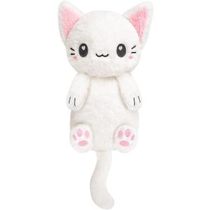 White Cat Microwavable 1.5 lbs Unscented Heating Pad for Women and Kids- Cute Soft Cozy Pillow Plush Heatable Warm Stuffed Animals - Kawaii Hot and Cold Plushie - White Cat Gifts for Girls and Women