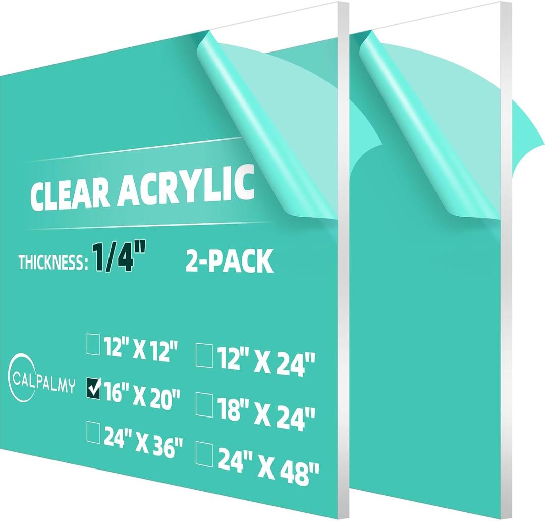 12 x 12” Black Acrylic Sheet Plexiglass – 1/8” Thick; Use for Craft Projects, Signs, DIY Projects and More; Cut with Cricut, Saw or Hand Tools – No Knives