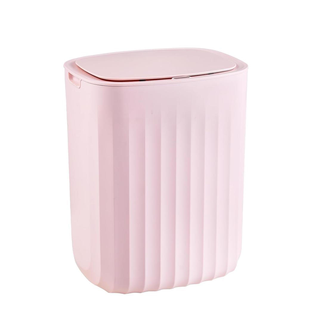 ELPHECO 3.5 Gallon Waterproof Motion Sensor Bedroom Trash Can with Lid Bathroom Accessories, Bathroom Decor Automatic Garbage Bin for Living Room Office, Pink