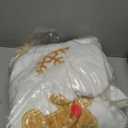 TRUEDAYS Throw Blanket Christmas Fluffy Blanket with Gingerbread and Snowflake Pattern - Reversible Sherpa Fleece Soft Blanket - Cozy Lightweight Throw Blanket for Couch Bed Sofa, 50x60 Inches