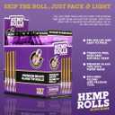 Hemper Pre-Rolled Mini Size Hemp Rolls with Reusable Glass Tips - 4PK | 12ct Display | Hand-Rolled, Natural Hemp Paper Rolls in Protective Case for Smooth, Clean Burn and Freshness - (Grape)