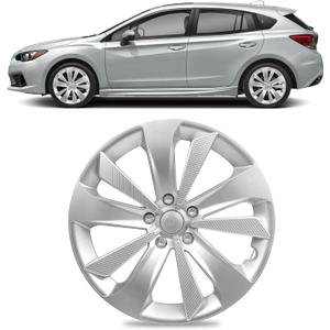 Hubcap Wheel Hub Cover for Subaru Impreza 2017 2018 2019 2020 2021 2022 2023 Accessories, OEM Style Custom Replacement Wheel Cap Tire Hub Lossless Installation Hub Cap, Chrome Plated Silvery 16 Inch