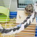 YARNOW Climbing Rope Toy for Squirrel, Sugar Gliders, Rats and Ferrets - Multi-Functional Hanging Perch for Bird Cage, Encourages Activity and Enrichment