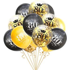 SHUNTAI 80th Birthday Balloons Black and Gold 80th Birthday Party Decorations for Men and Women Latex Confetti Balloon Happy 80 Years Old Theme Decor Supplies 12 Inch 15 Pack