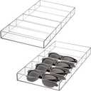SOUJOY 2 Pack Acrylic Sunglasses Organizer, 6 Slot Clear Eyeglasses Storage Case, Eyewear Display Tray for Sunglasses, Fashion Eye Wear, Protective Glasses