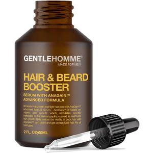 Gentlehomme Anagain Men's Hair & Beard Growth Serum - Hair Loss Advanced Formula Serum for Men with Biotin & Castor Oil, Regrowth Serum For Men - Thicker, Fuller Hair- 2 Oz