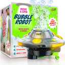 Robot Bubble Machine for Kids - Spins, Moves, Music, Lights - Bubbles Blower, Maker for Boys & Girls - Cool Outdoor Toys - Birthday Gifts for Boy Ages 3 4 5 6 7 8 Year Old Kid Gift