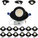 Adetu Recessed Lighting 6 inch, 360+90 Adjustable Directional 6 inch Gimbal Led Recessed Light, 2700K-5000K 5CCT Dimmable Retrofit Eyeball Can Recessed Lights with Jbox, ET (White-12 Pack)