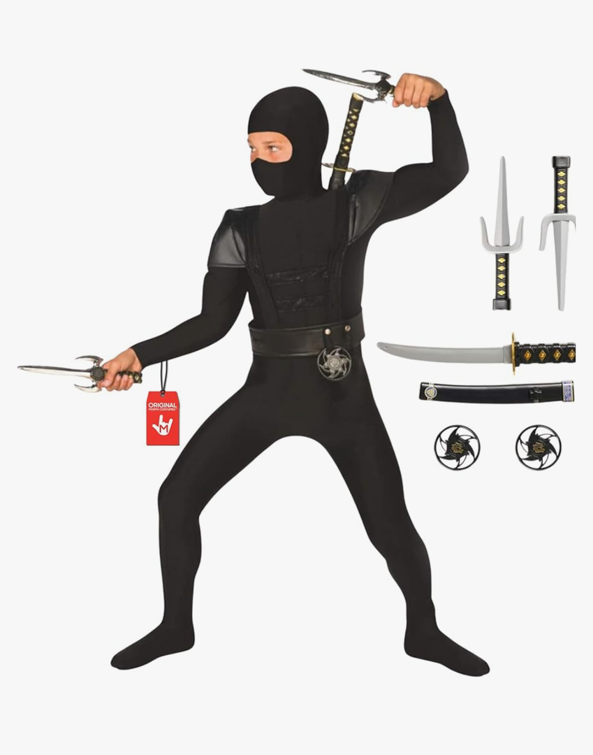 Morph Black Ninja Costume For Boys, Kids Black Ninja Costume Boys, Kids Ninja Costumes For Boys, Black Ninja Costume For Kids, Dark N, Size Medium