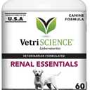 VetriScience Kidney Health Chewable Tablets for Dogs - Renal Essentials Support Supplement with Astragalus, Rehmannia, Nettle Seed & Cordyceps, Urinary & Renal Support, Smoke Flavor, 60 Ct