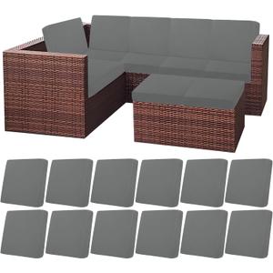 HEBE Outdoor Patio Cushion Covers Set of 12 Waterproof Stretch Seat Cushion Cover for Patio Furniture Clearance Outdoor Sofa Cushion Cover Replacement Couch Slipcovers Chair Seat Cover (Grey)