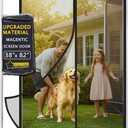 [Upgrade Reinforced Magnet] Magnetic Screen Door, IKSTAR Fiberglass Mesh Door Instant Closure with Full Frame Hook&Loop, Pet/Kids Walk Through Freely, Size 39"x83" Fit Doors Up to 36"x82" Max