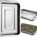 Stainless Metal Trays, Stainless Steel Seed Starter Carry Tray Fit 54 Cell Plug Tray, Nursery Seedling Pots Water Collection Transplantation (11.6 inch15.2 inch, 1.45" Height, 10-Pack)