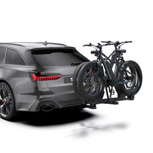 TANX Bike Racks for Ebikes,Fat Tire Bike Rack for Tow Hitch 2-Bike, Smart Tilting Platform for Standard E-Bikes, Fits 2-Inch Receiver Black