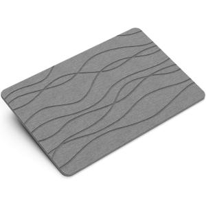 Stone Bath Mat Quick Dry, Diatomaceous Earth Shower Mat, Non-Slip Bath Mat for Bathroom, Super Absorbent Bath Mat Large, Bath Mat 23.5" x 15.5", Gray
