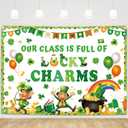MEHOFOND 7x5ft St. Patrick's Day Backdrop Our Class is Full of Lucky Charms Background Rainbow Gold Shamrock Lucky Clover Happy St Patricks Day Party Decorations Banner Photo Props
