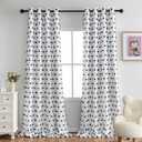 MYSKY HOME 100% Blackout Curtains for Bedroom Total Light Blocking Curtains 95 Inch Extra Long Room Darkening 2 Panels Grommet Sliding Door Privacy Window Drapes with Black Pom Pom Sheer 52" x 95"