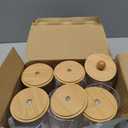 6-Pack Bamboo Qtip Holders - Bathroom Storage for Cotton Balls, Swabs, Pads, Floss