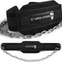 Gymreapers Dip Belt With Chain For Weightlifting, Pull Ups, Dips - Heavy Duty Steel Chain For Added Weight Training (Black)