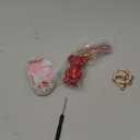 Cute Key Fob Cover with Rhinestone Bear Charm, TPU Smart Key Case for Women, Compatible with Kia Cadenza Forte K5 Niro Rio Seltos Sorento Soul Sportage Telluride (5-Button, Gold Red)