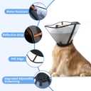 WinWeal Soft Dog Cone Collar for Dogs After Surgery, Transparent Breathable Pet Recovery Collar for Large Medium Dogs, Adjustable Dog Cone Collar, Elizabethan Collar (XS, Black)