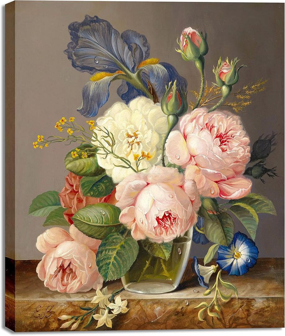 Artmaple Paint by Number for Adults Beginner Students,Ideal Gift Choice for Birthday or Any Festival, DIY Acrylic Painting Kit for Hoom Decor Canvas ONLY (A Bunch of Flowers 16x20-Stretched)