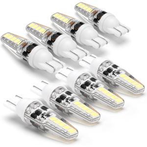 15W 20W T5 T10 Wedge Base LED Light Bulb 300lm AC/DC 12V-24V Daylight White 6000K 3W 194 921 T10 LED Bulb for Automotive Car RV Camper Trailer Landscape Driveway Malibu Lawn Lighting, 8 Pack
