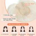SEIKEA Hair Toppers for Women Real Human Hair, 10" Clip in Bangs Hand-tied Base 1.4 * 2.2inch Natural Realistic with Thinning Hair with Wispy Bangs White Blonde