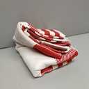 Christmas Red and White Plaid Rug, 3'x5 'Area Rug Indoor Outdoor Rug Front Porch Doormat Cotton Hand-Woven Farmhouse Layered Double Door Mats for Front Porch, Patio, Entryway, Laundry Room