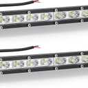 Nifeida 2pcs 14" LED Bar 80W 8000lm Single Row Driving Off Road Lights Waterproof Flood & Spot Beam Combo for Truck Pickup SUV ATV UTV Boats Roof Bumper