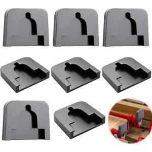 8 Pcs Cushion Clamp Pads Rubber Non Slip Jaw Workbench Protective Pads Anti Scratch Cushion for Woodworking and Metalworking, Black